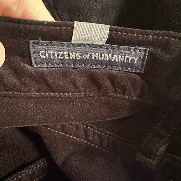 C&H Citizens of Humanity Drew Crop Flare Pants Black Velvet Size 29 Preppy - Picture 6 of 9